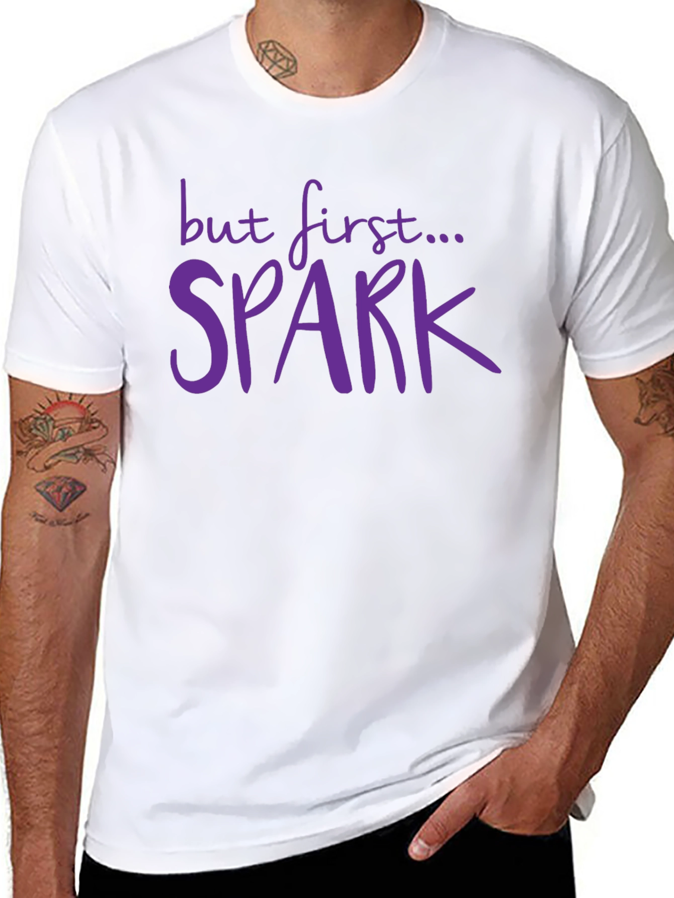 But First... Spark T-Shirt - Black Casual Tee