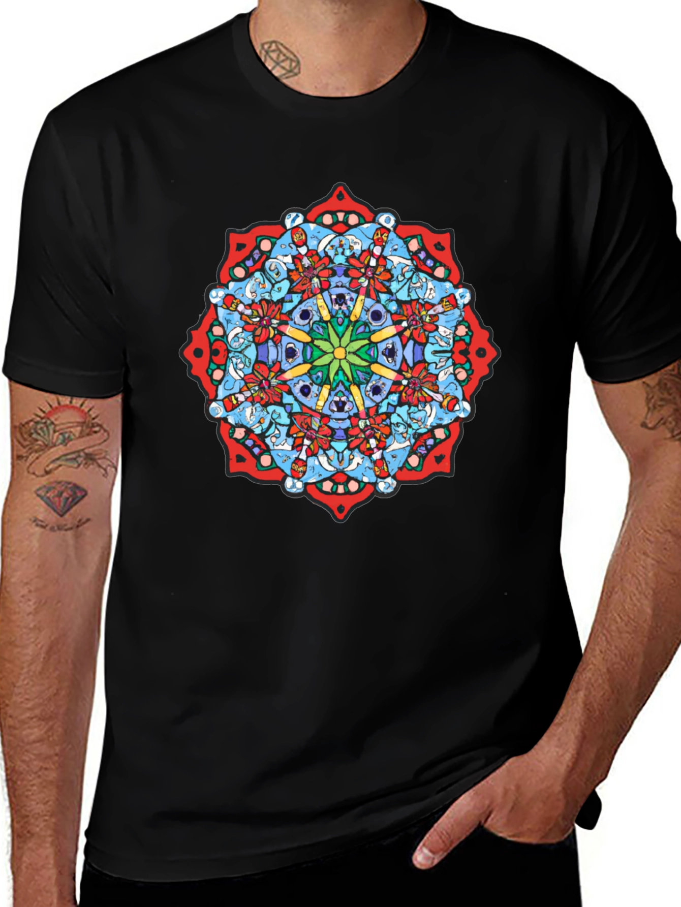 Mandala Graphic Black T-Shirt - Unique Design
