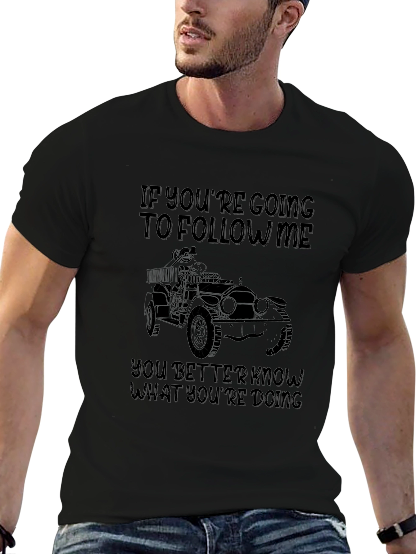 Follow Me Off-Roading Black Graphic Tee