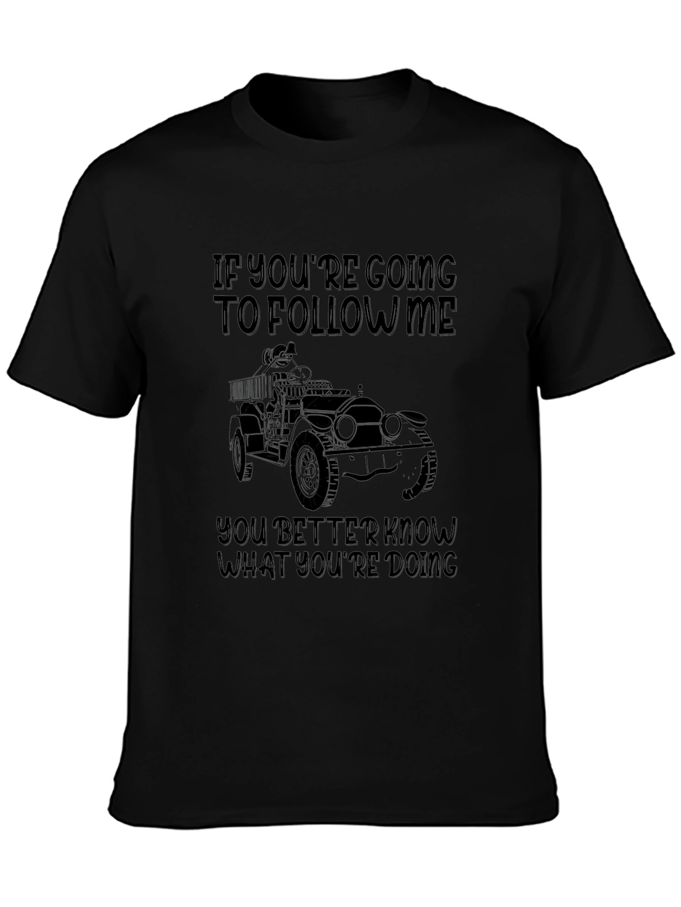Follow Me Off-Roading Black Graphic Tee