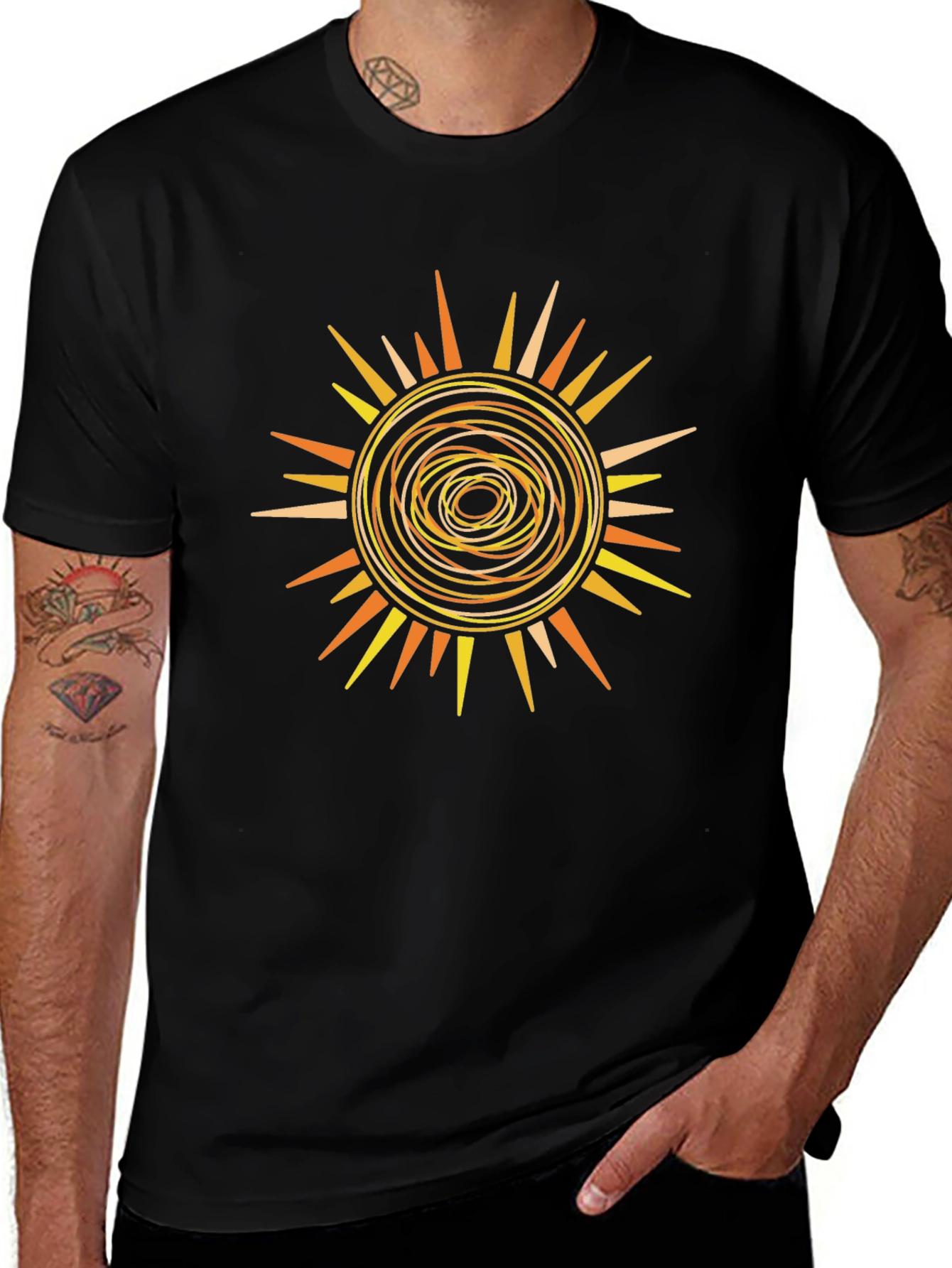 Sunburst Graphic Tee - Abstract Design