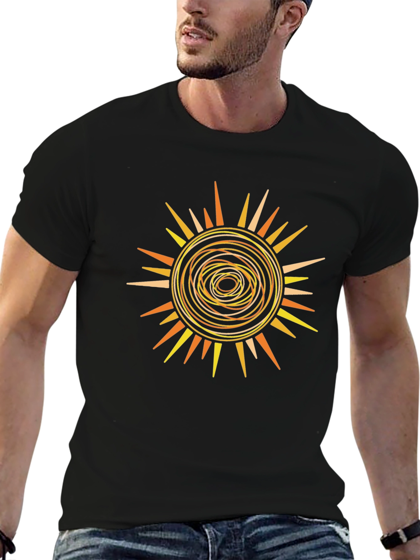 Sunburst Graphic Tee - Abstract Design