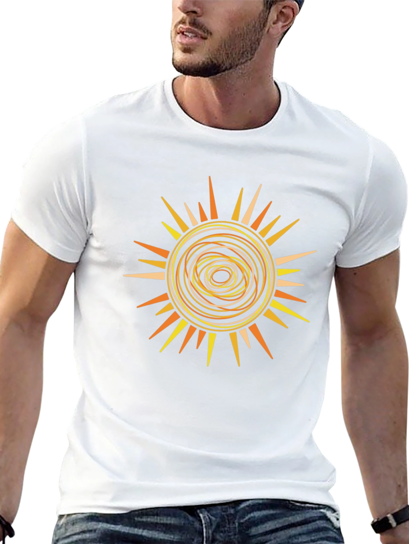 Sunburst Graphic Tee - Abstract Design