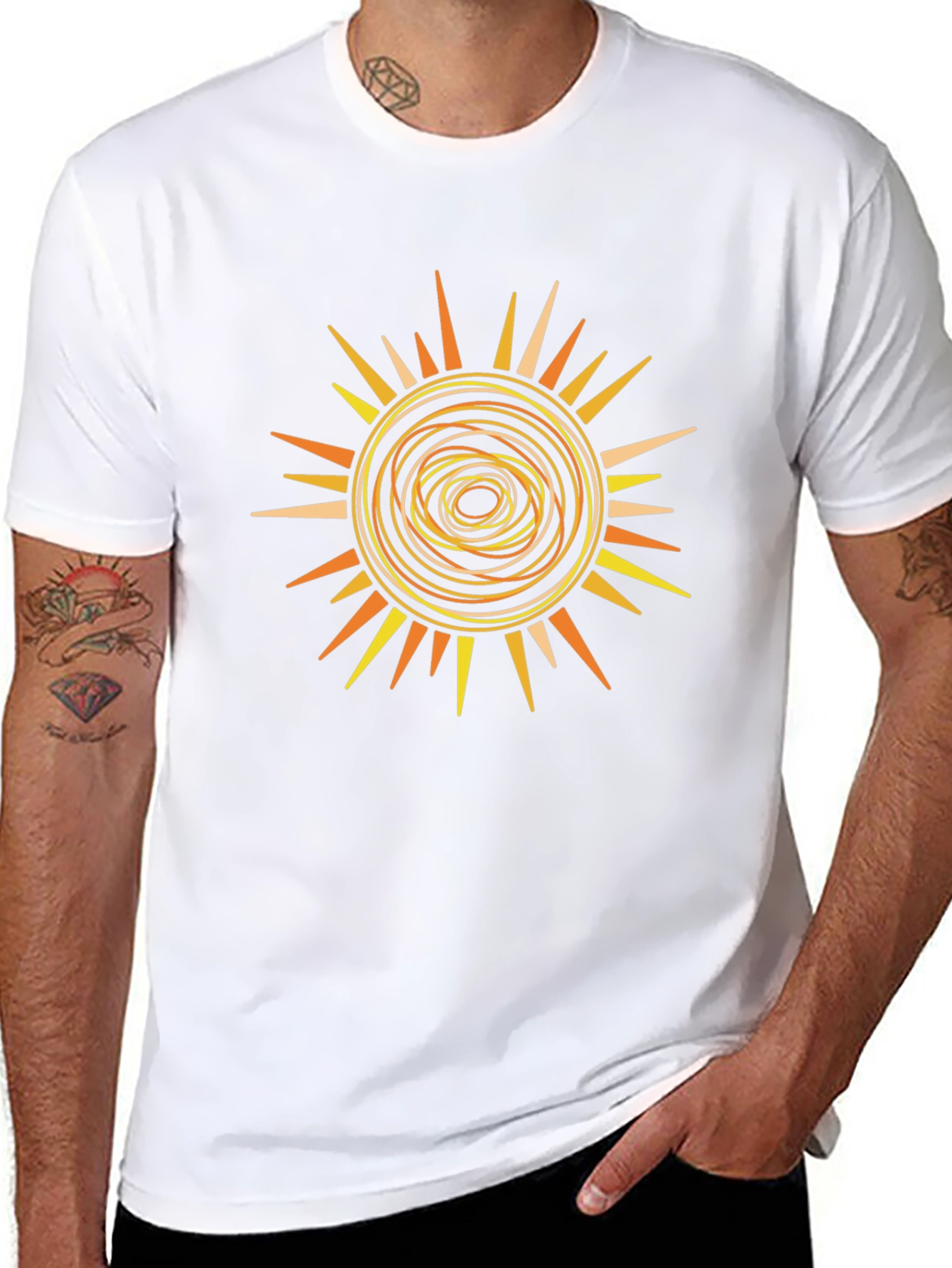 Sunburst Graphic Tee - Abstract Design