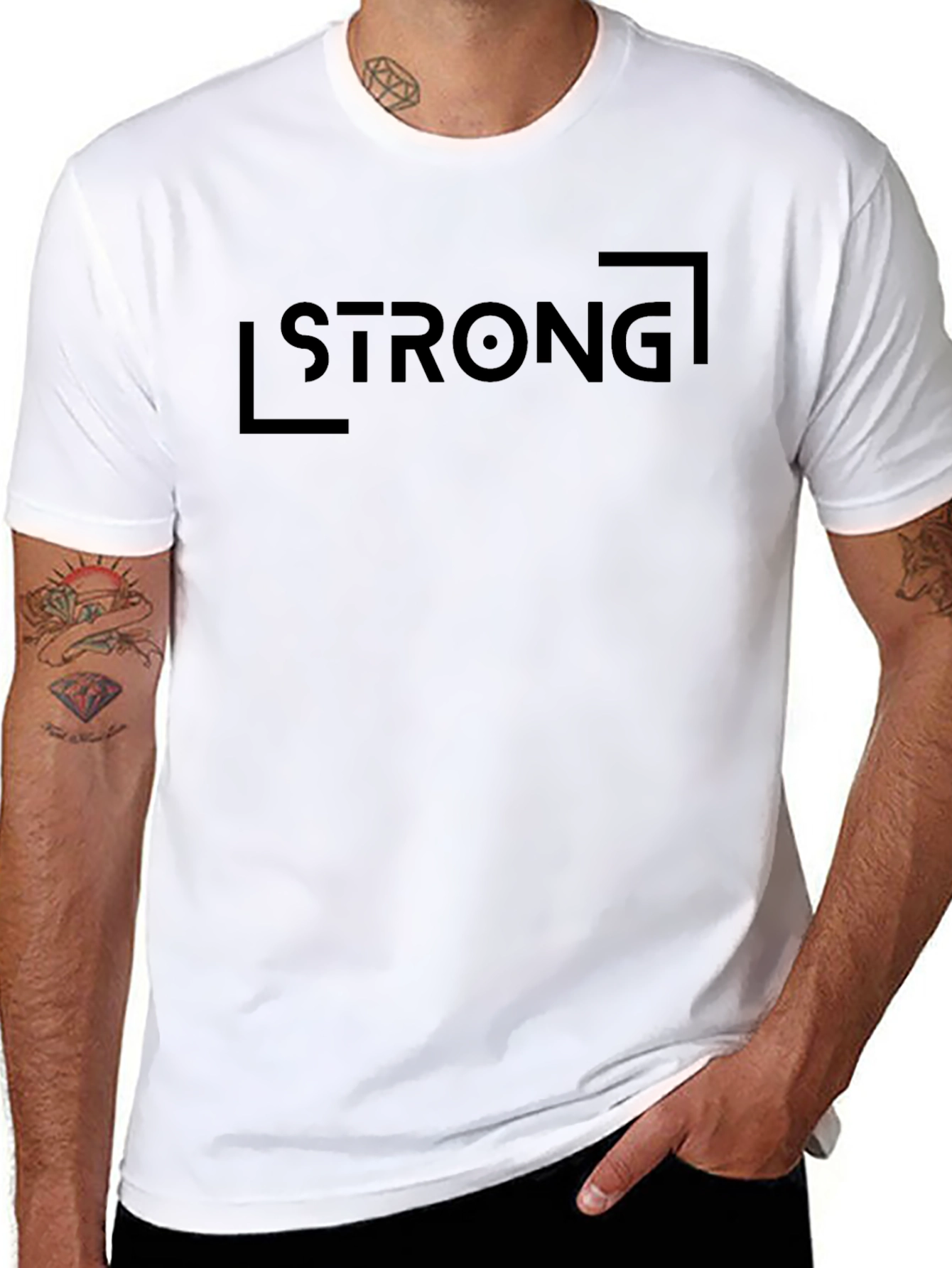Black Strong Graphic T-Shirt for Men