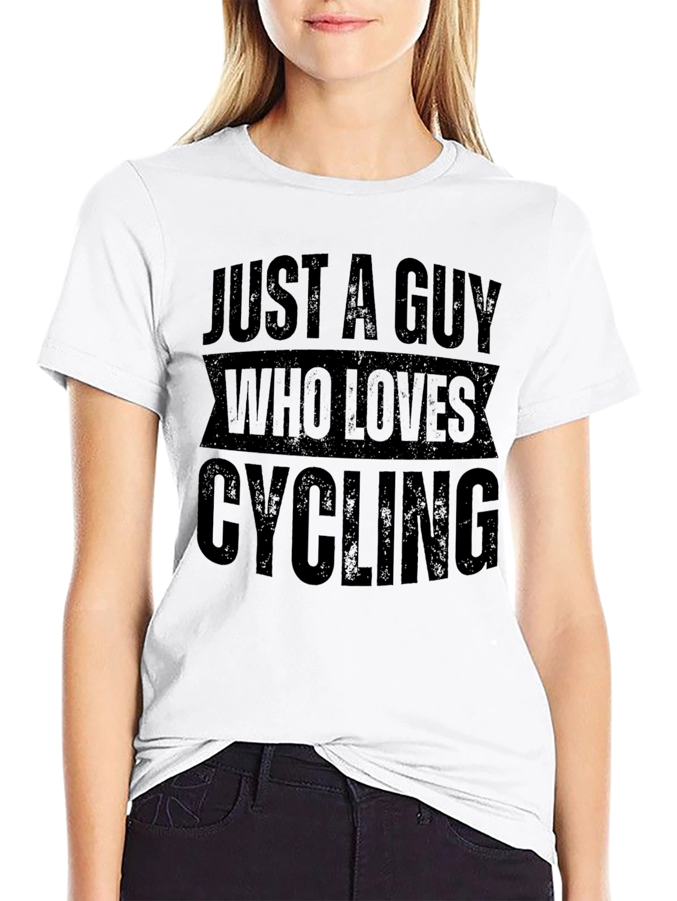 Just A Guy Who Loves Cycling Black T-Shirt