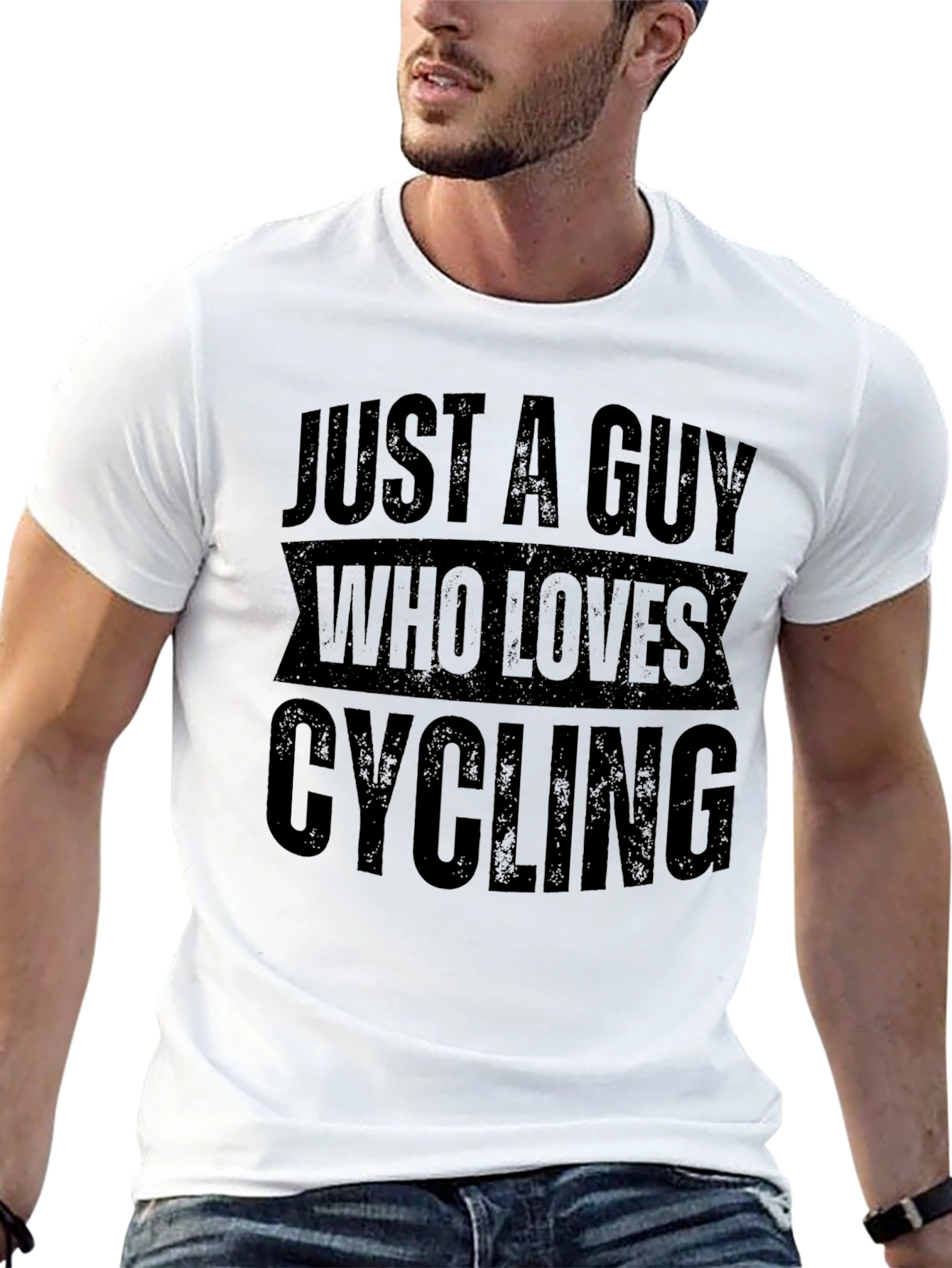 Just A Guy Who Loves Cycling Black T-Shirt