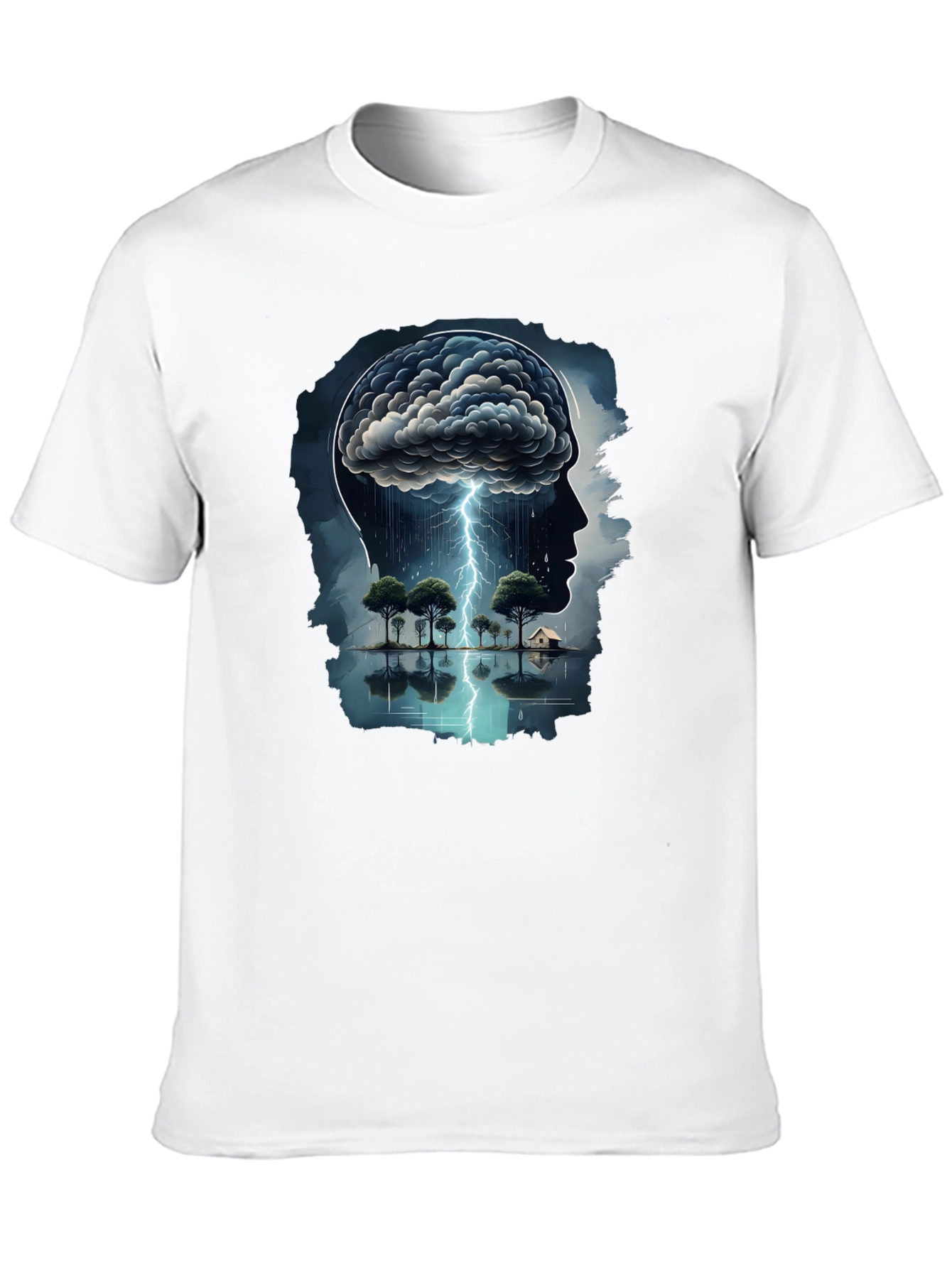 Mind Storm Black Tee - Thoughtful Graphic Design
