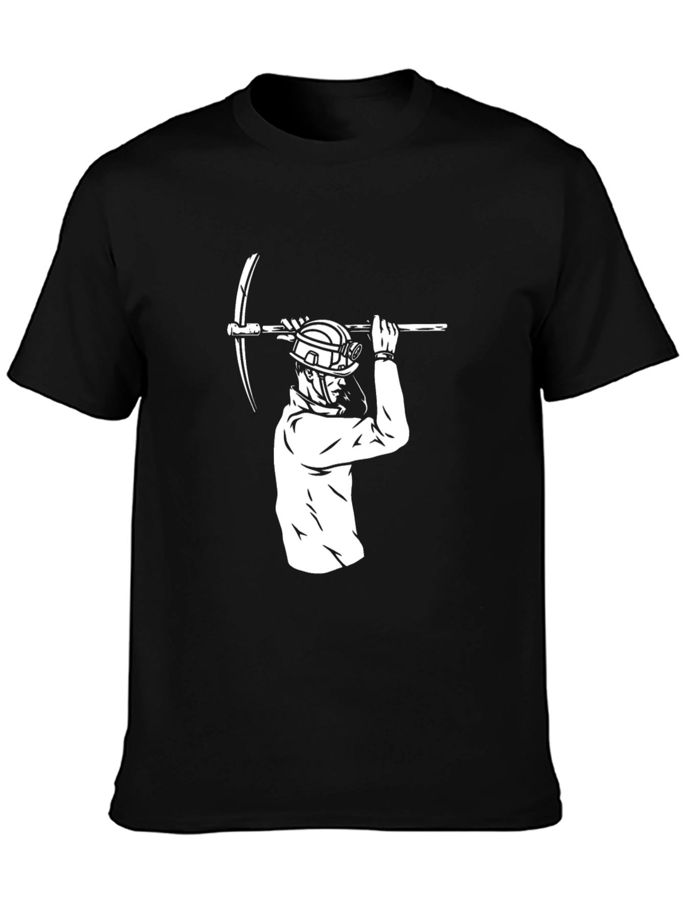 Miner Graphic Tee - Black Cotton T-Shirt
