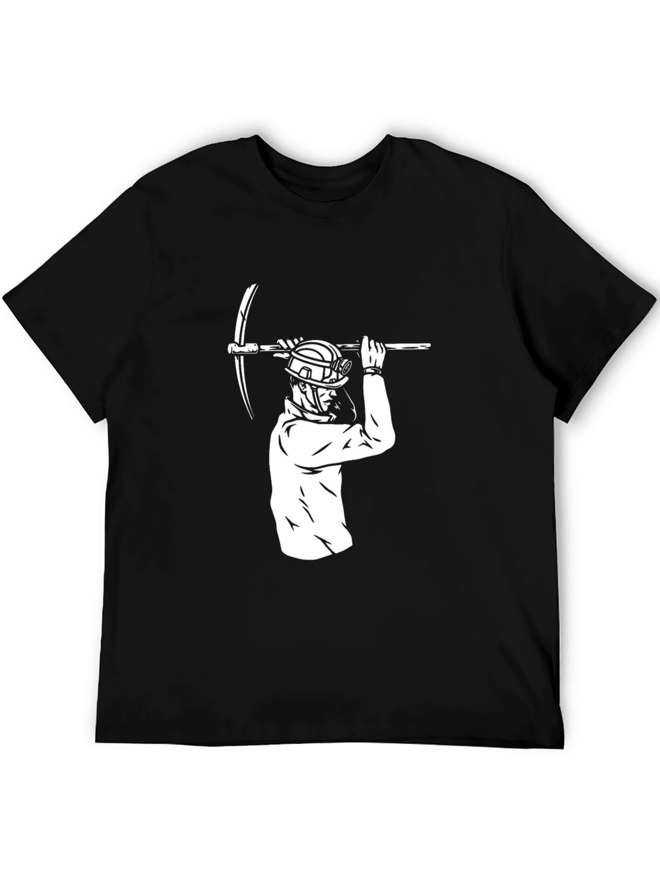 Miner Graphic Tee - Black Cotton T-Shirt
