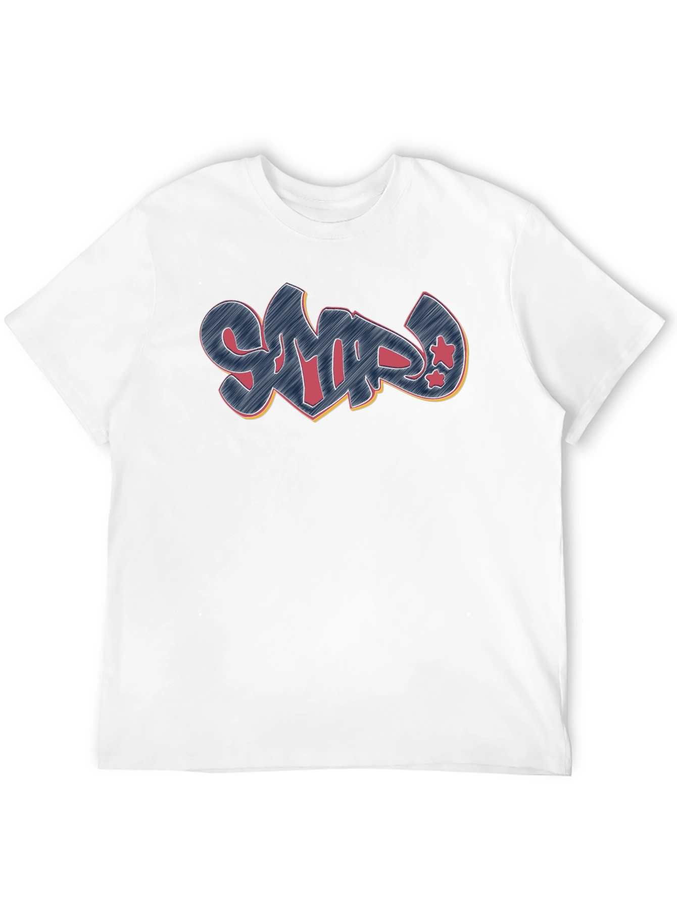Graffiti Style Black Crew Neck T-Shirt