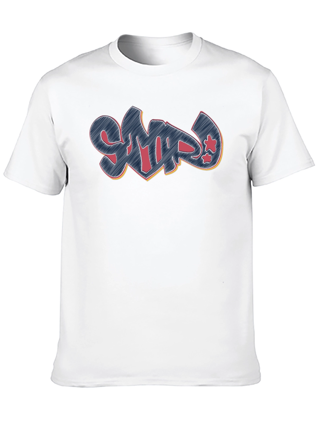 Graffiti Style Black Crew Neck T-Shirt