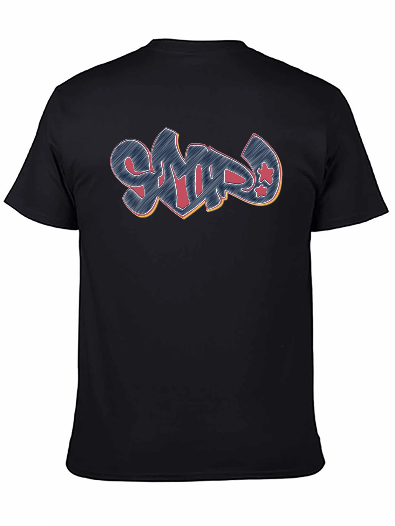 Graffiti Style Black Crew Neck T-Shirt