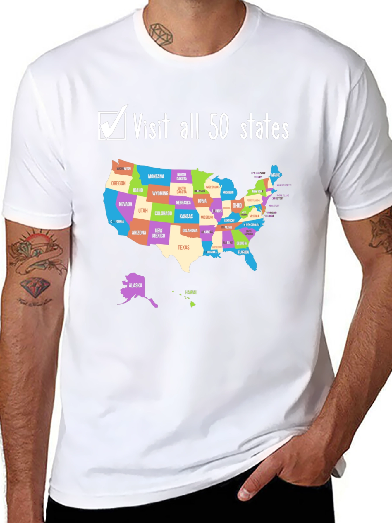 Visit All 50 States T-Shirt - USA Travel Goals