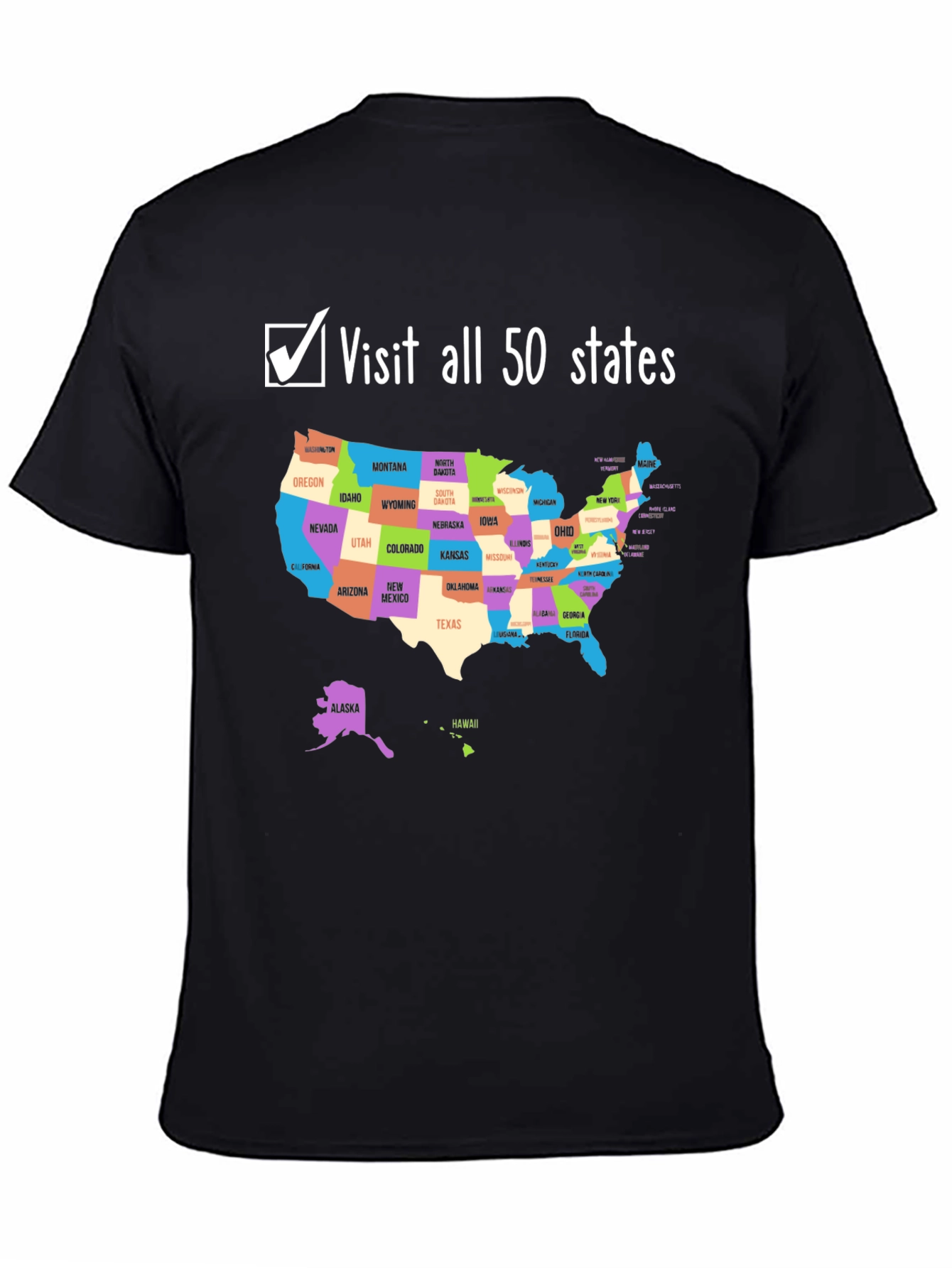 Visit All 50 States T-Shirt - USA Travel Goals