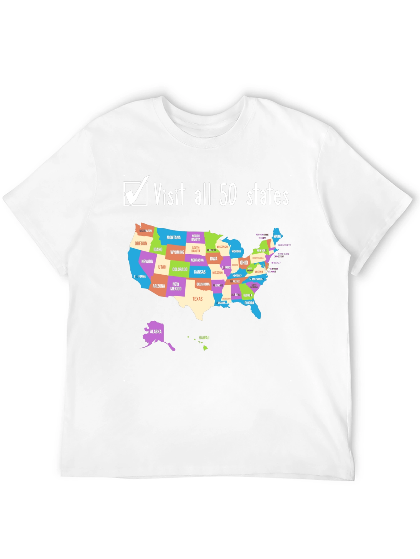 Visit All 50 States T-Shirt - USA Travel Goals