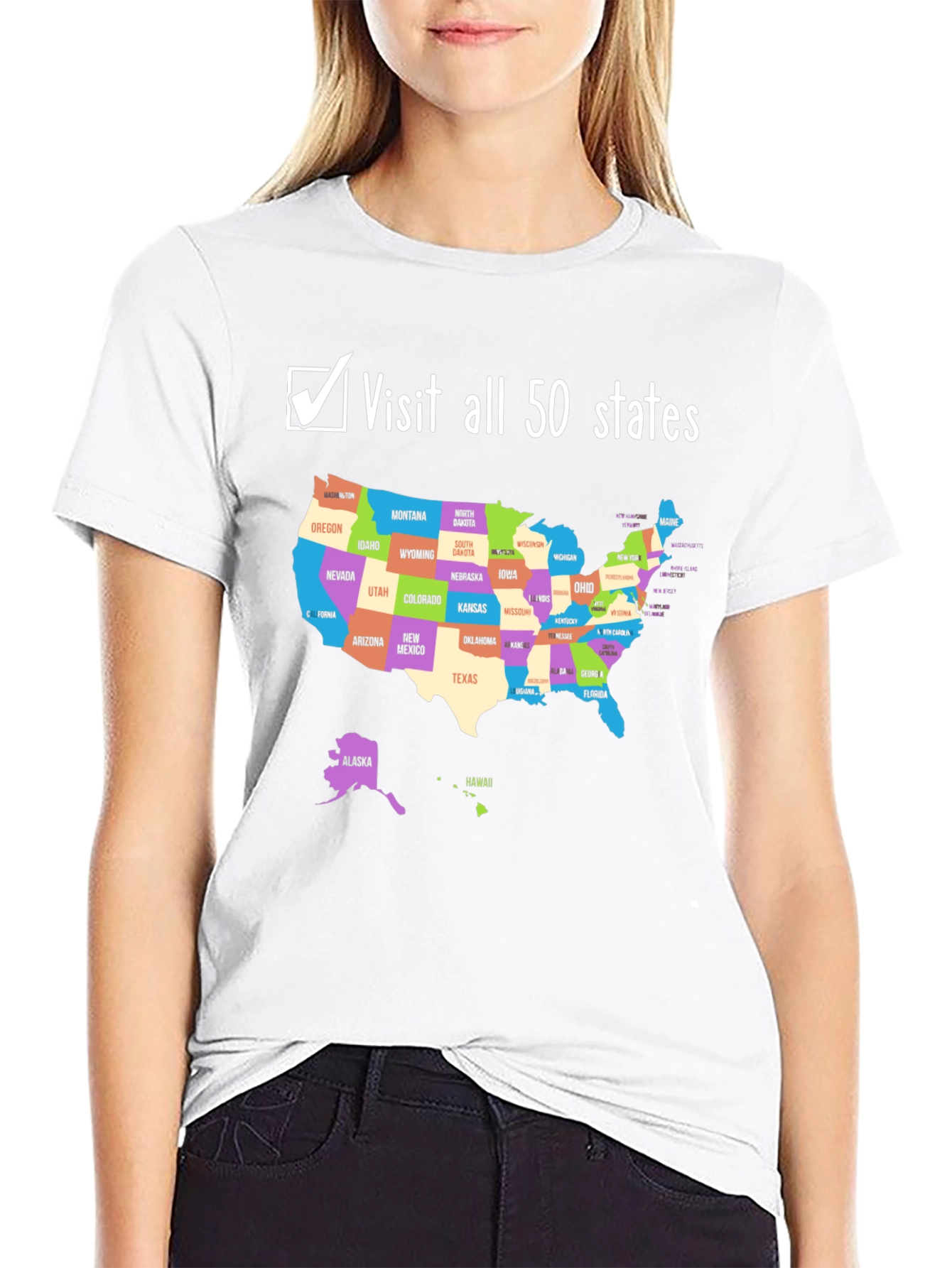 Visit All 50 States T-Shirt - USA Travel Goals