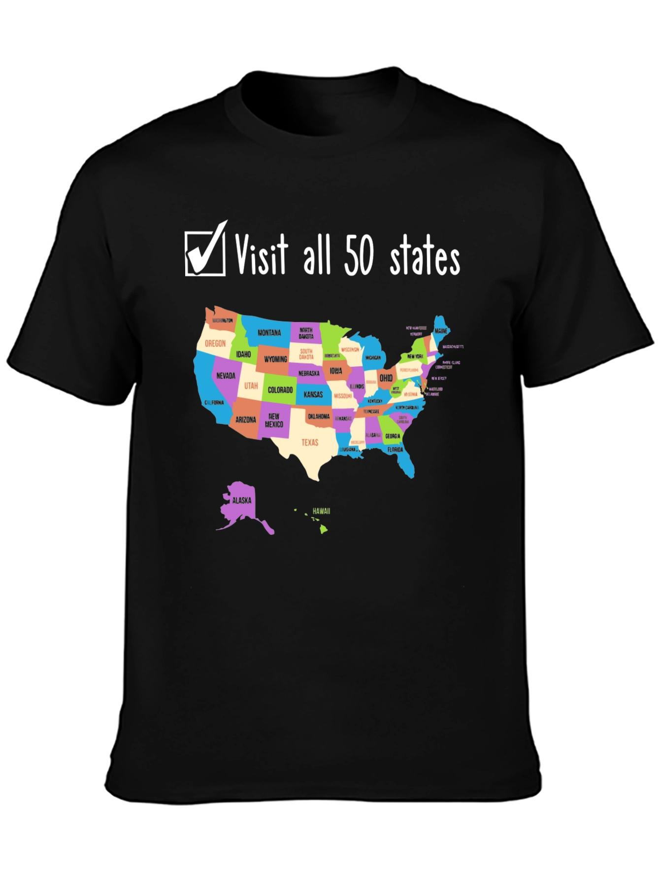 Visit All 50 States T-Shirt - USA Travel Goals