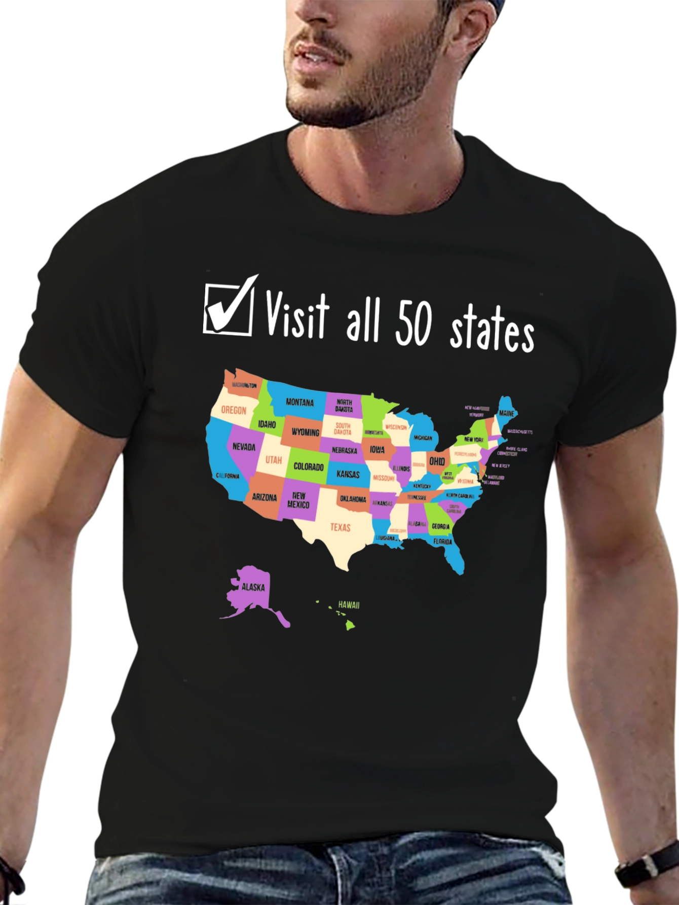 Visit All 50 States T-Shirt - USA Travel Goals