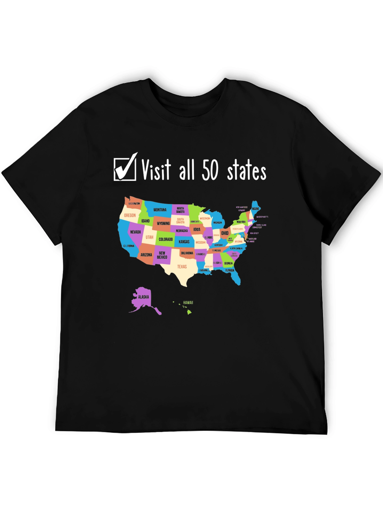 Visit All 50 States T-Shirt - USA Travel Goals