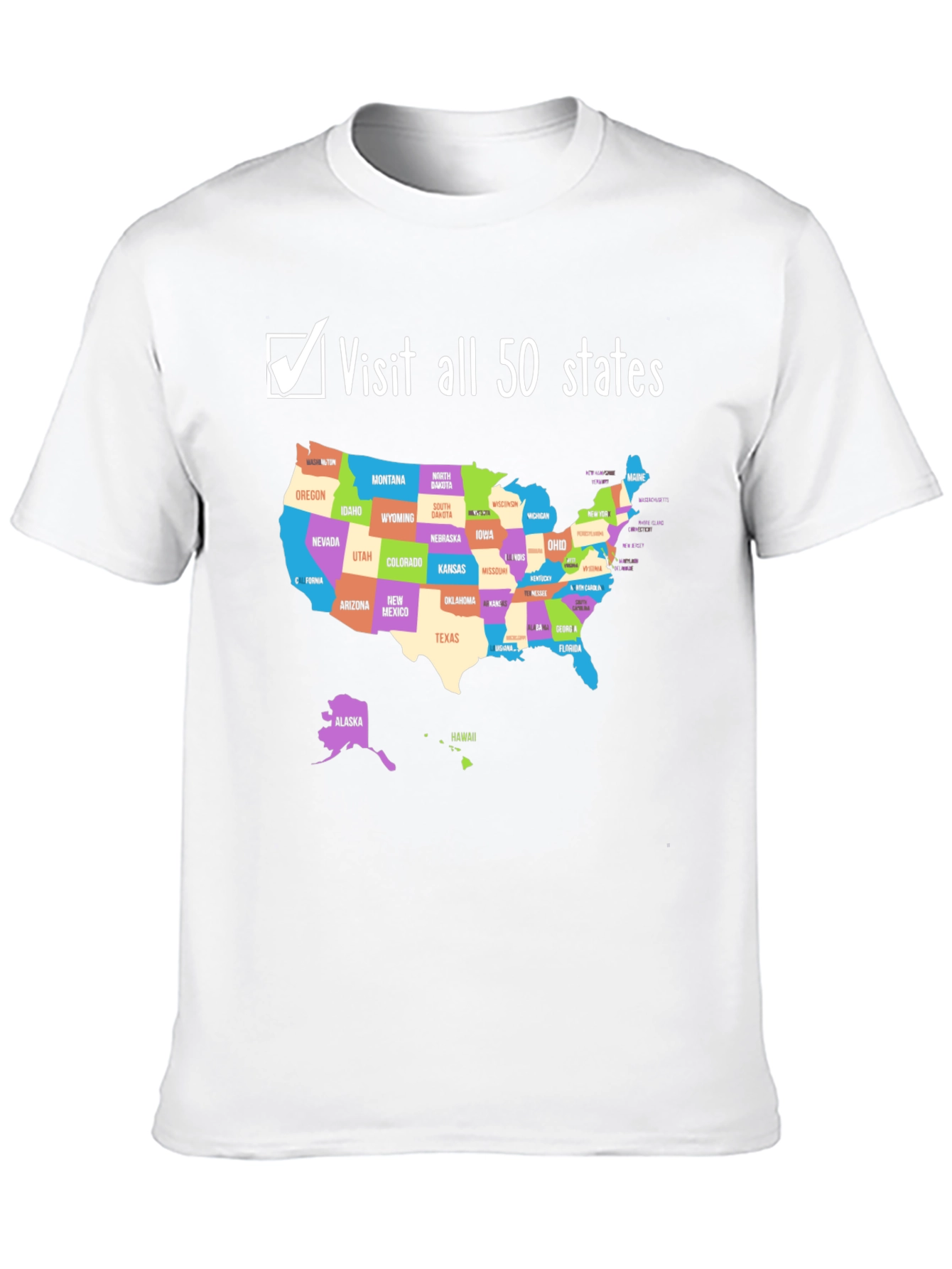 Visit All 50 States T-Shirt - USA Travel Goals