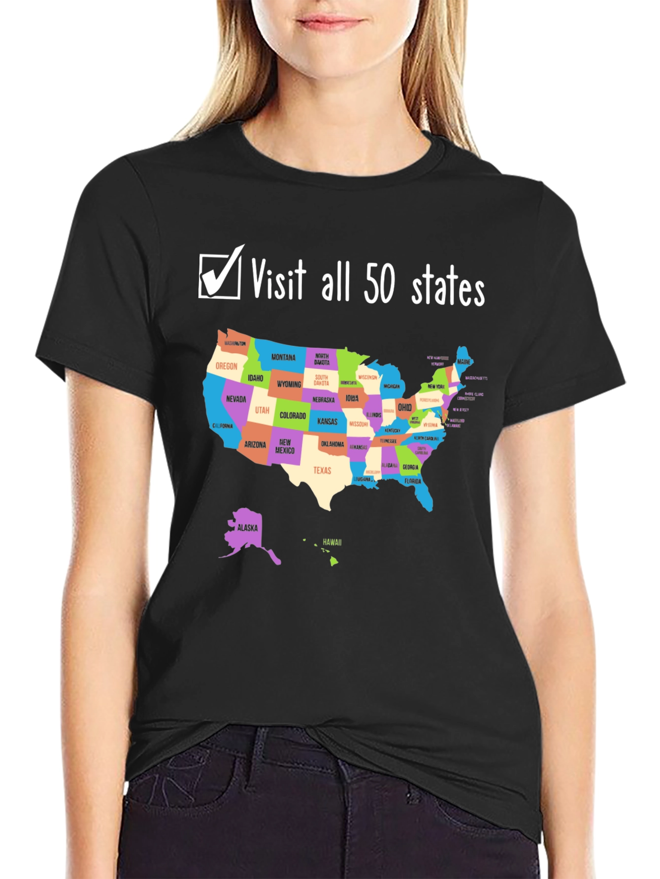 Visit All 50 States T-Shirt - USA Travel Goals
