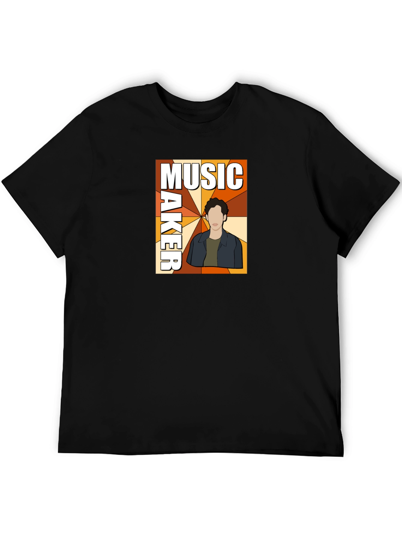 Music Maker Graphic Print Black T-Shirt