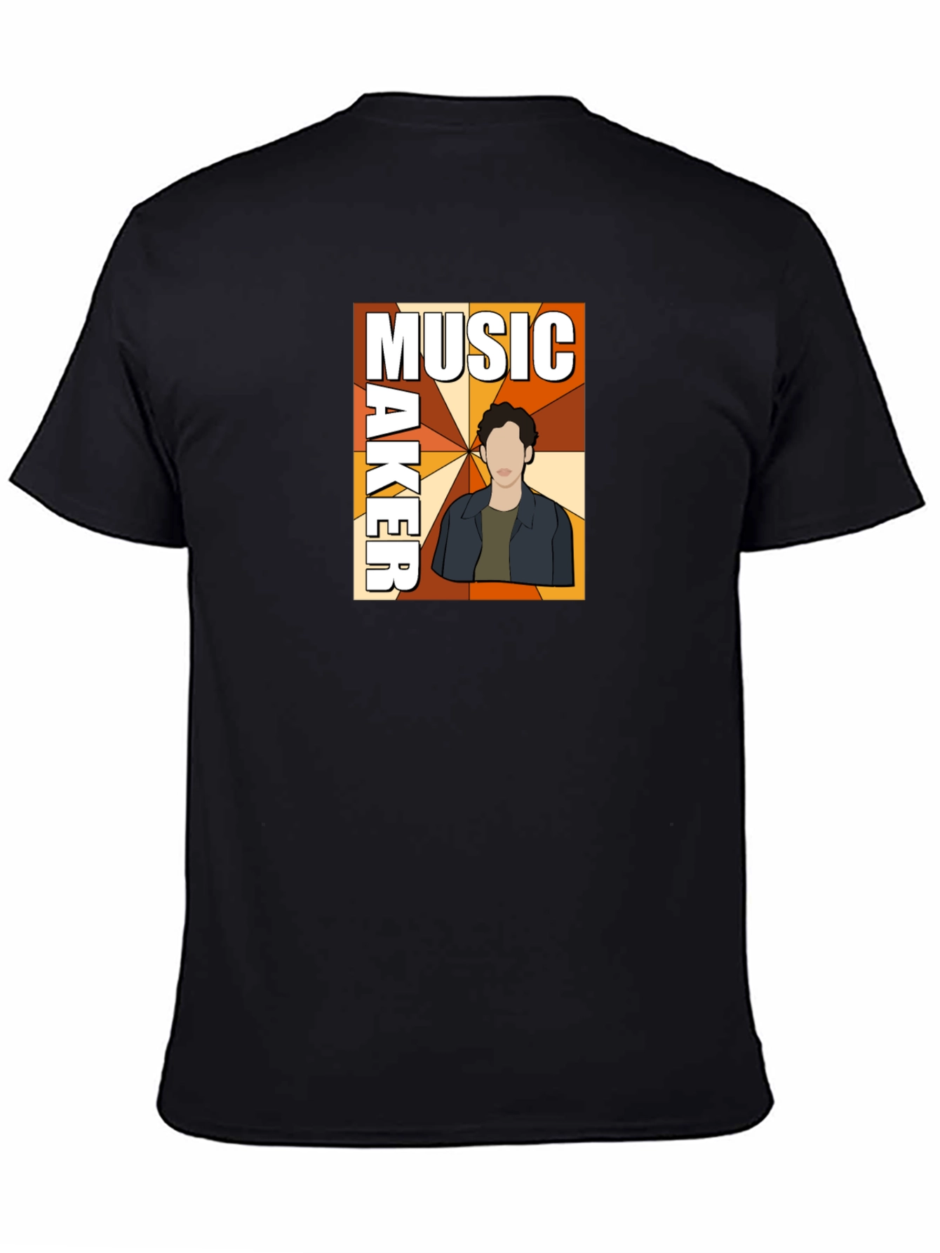 Music Maker Graphic Print Black T-Shirt