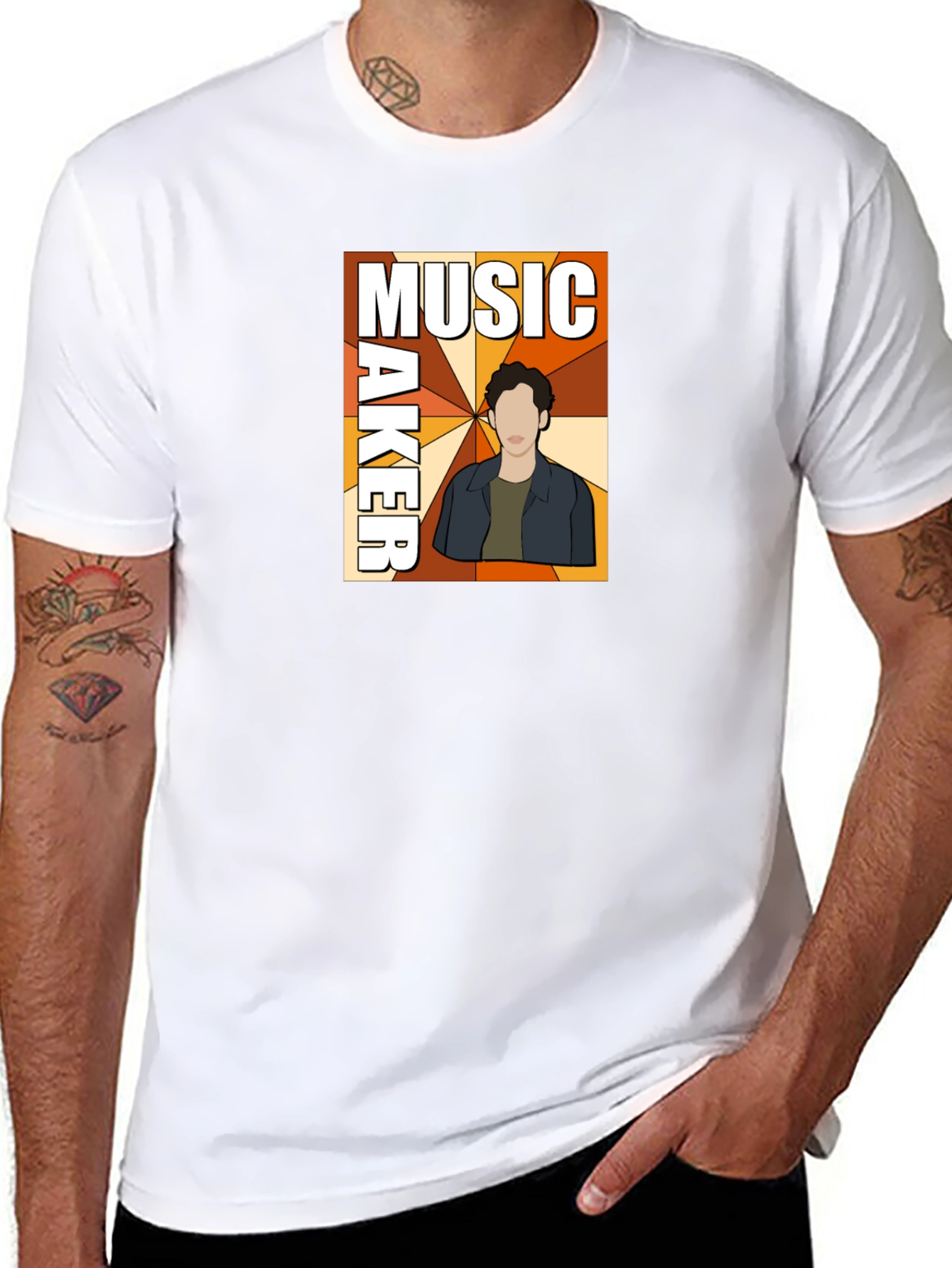 Music Maker Graphic Print Black T-Shirt
