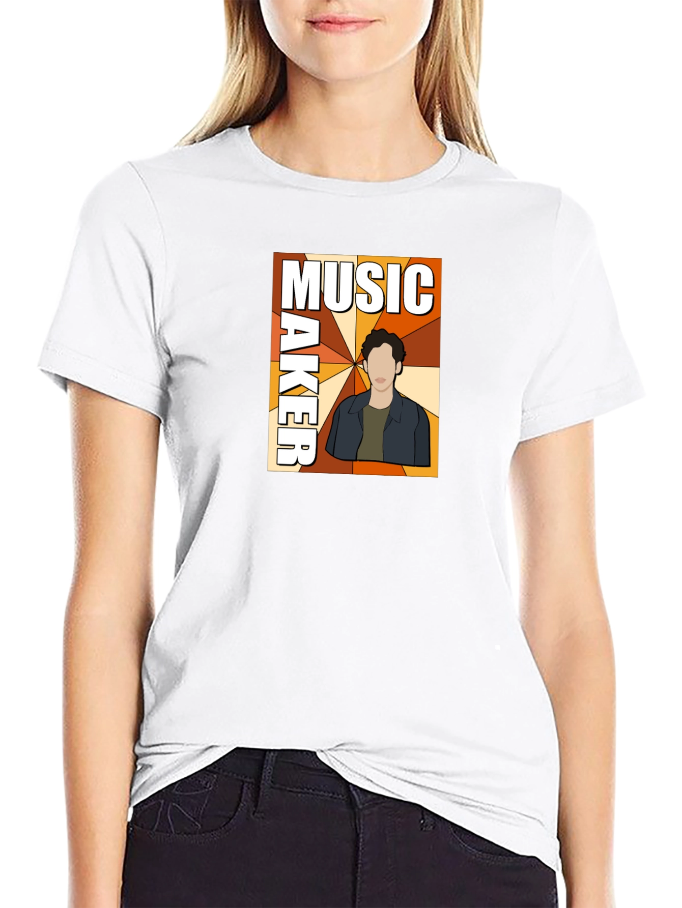 Music Maker Graphic Print Black T-Shirt