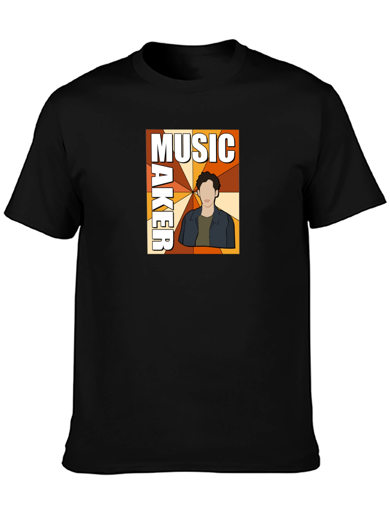 Music Maker Graphic Print Black T-Shirt