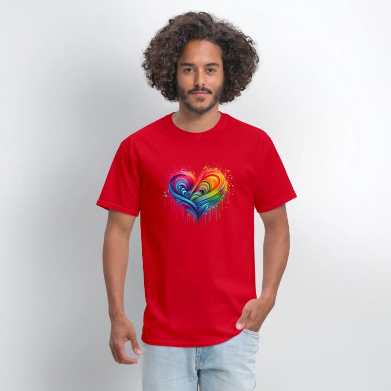 Rainbow Flag Paint Splatter Heart Pride 2024 LGBTQ