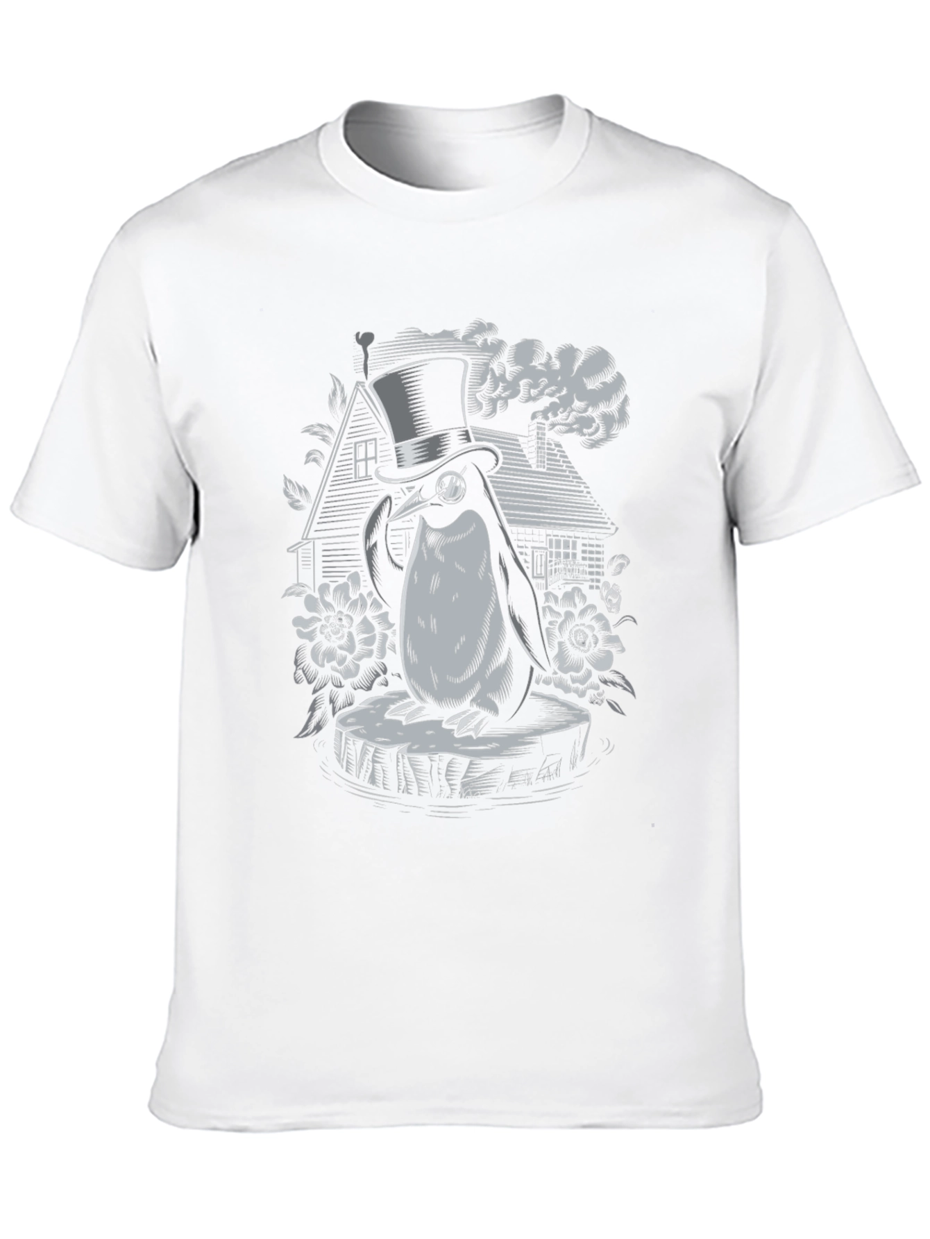 Penguin Top Hat Graphic Tee - Unique Design