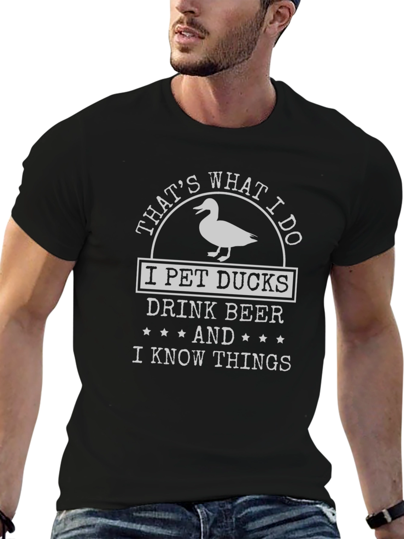 I Pet Ducks Drink Beer T-Shirt