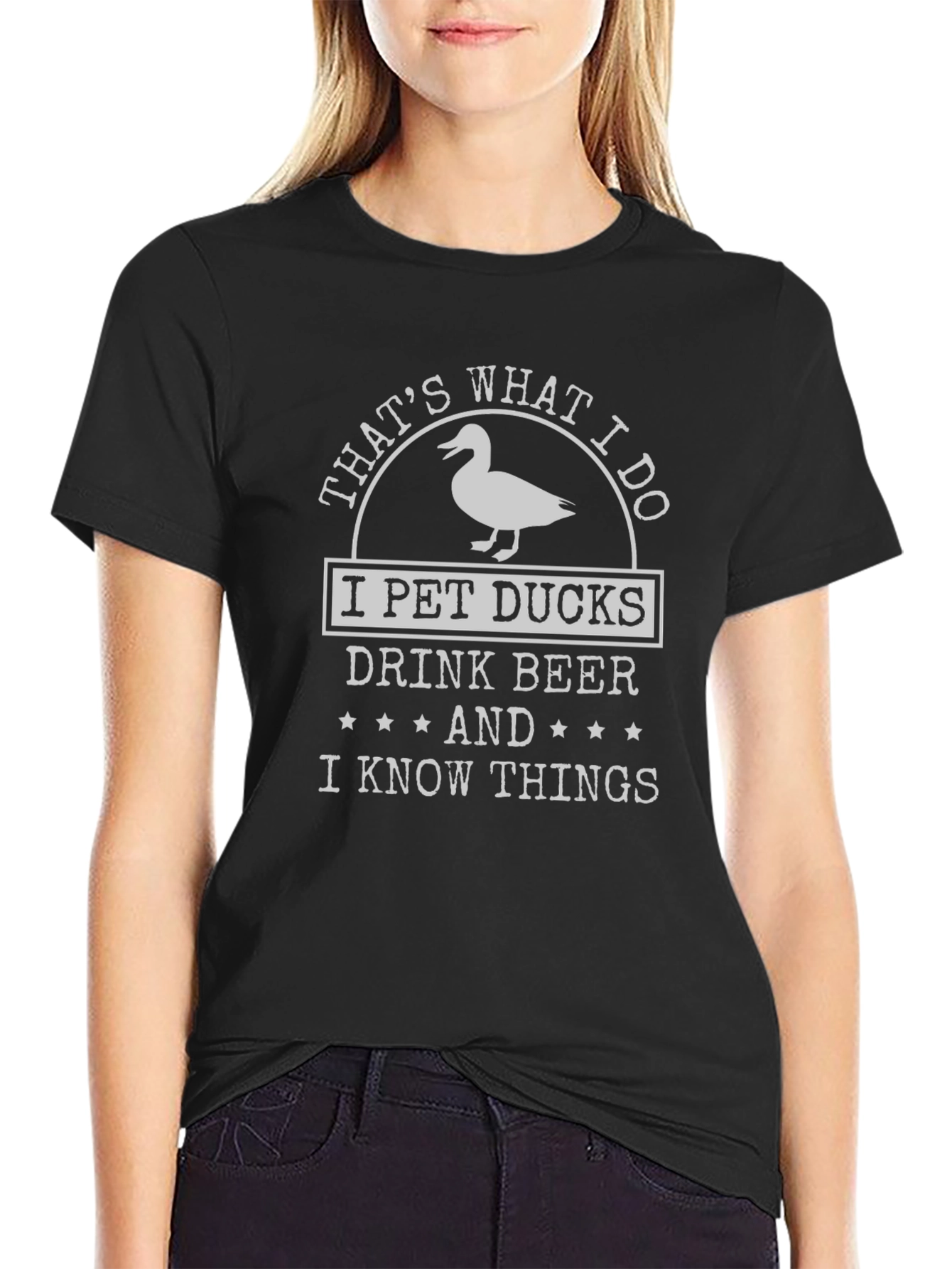 I Pet Ducks Drink Beer T-Shirt