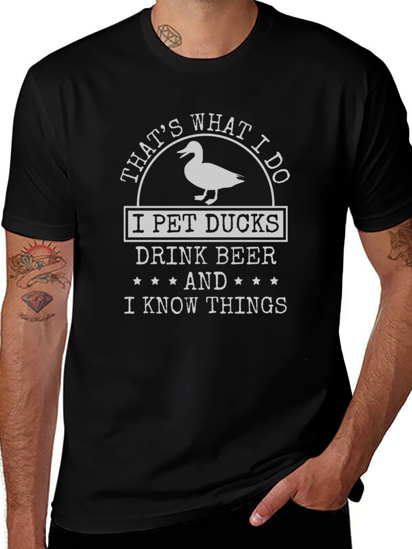 I Pet Ducks Drink Beer T-Shirt
