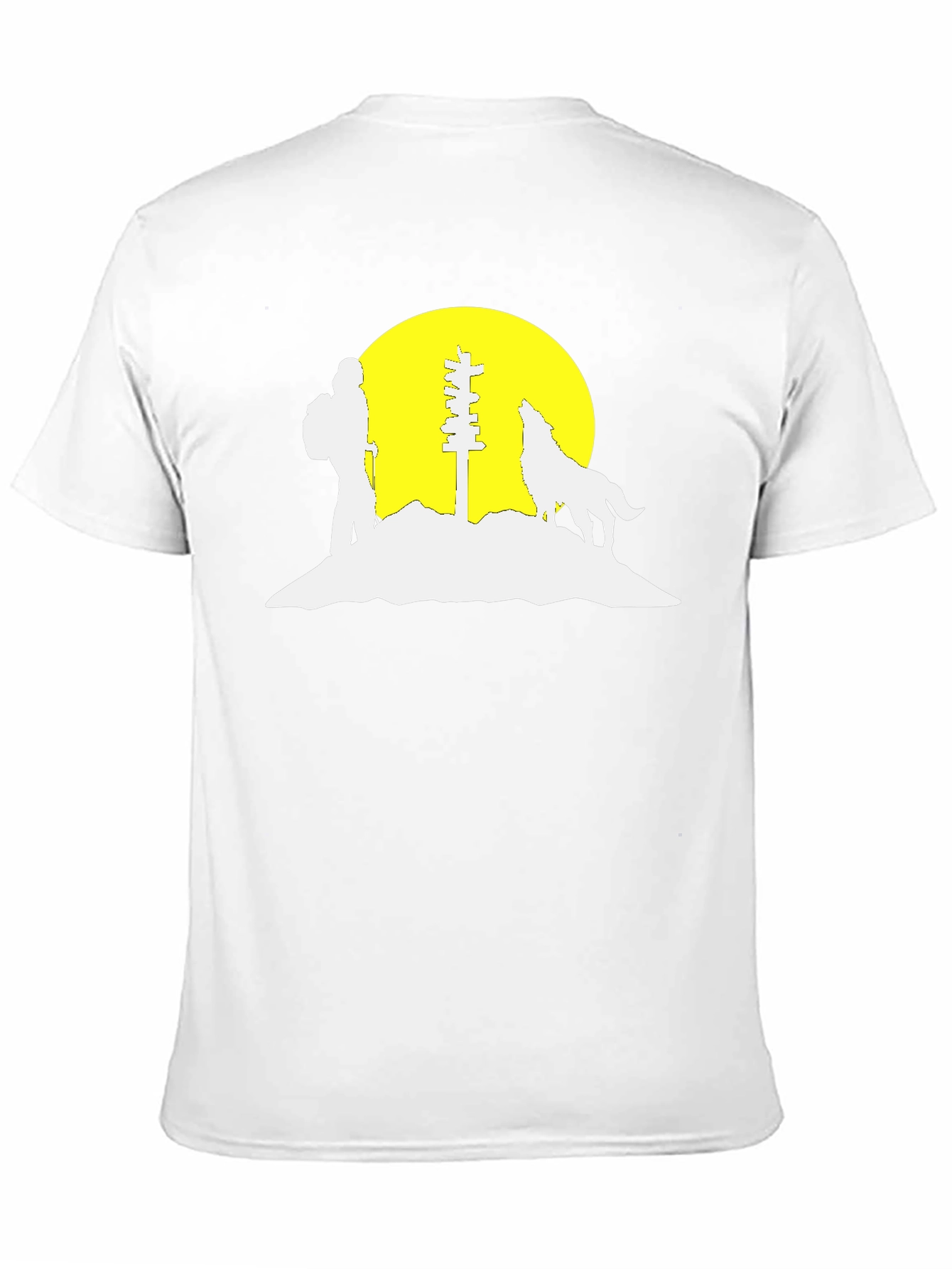 Silhouette Hiker Wolf Moon Graphic Tee