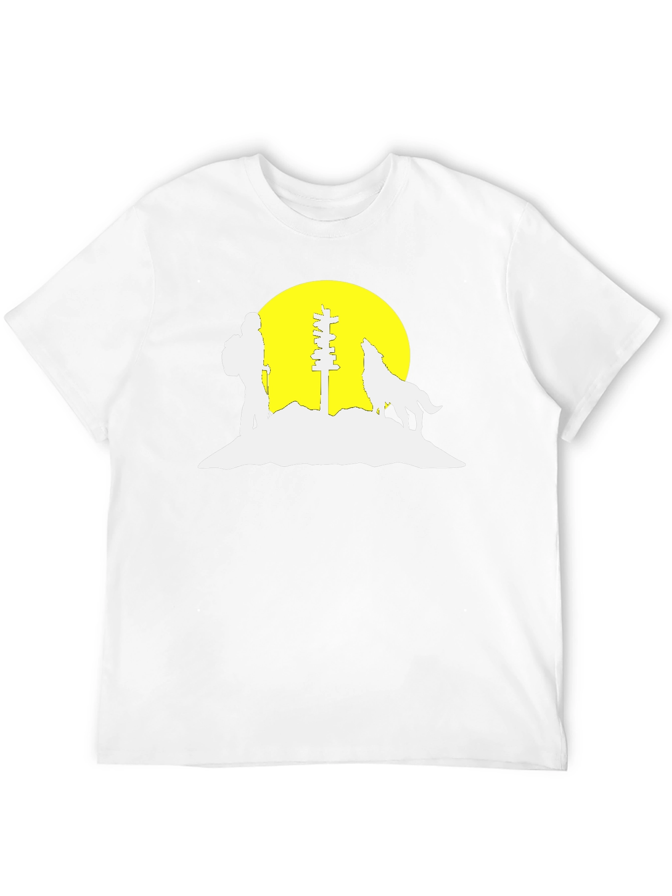 Silhouette Hiker Wolf Moon Graphic Tee