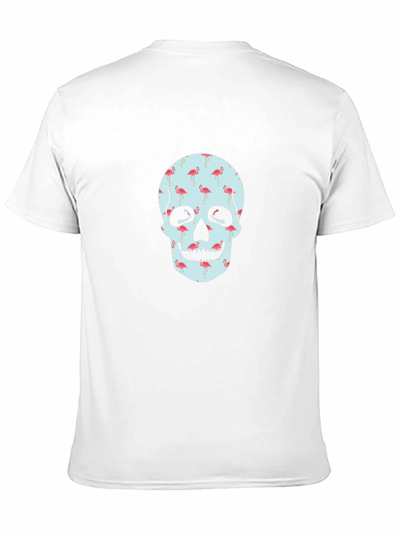 Flamingo Skull Graphic Tee - Black