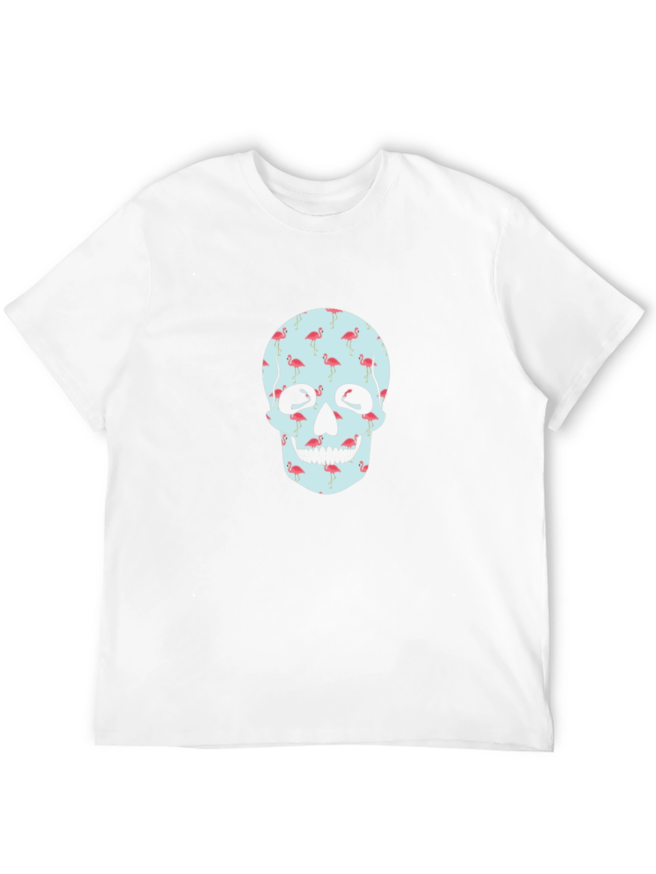 Flamingo Skull Graphic Tee - Black