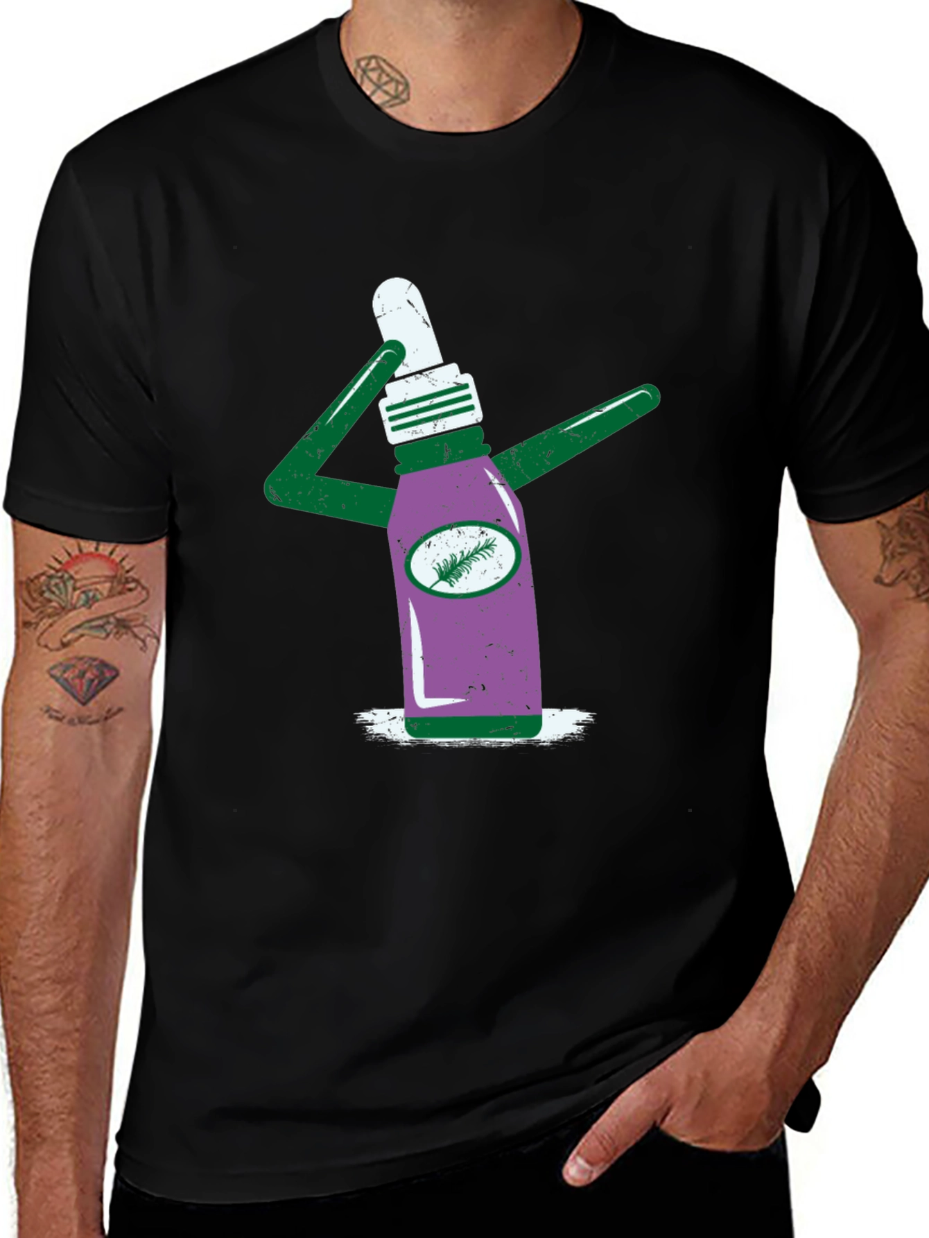 Novelty Graphic T-Shirt - Quirky Bottle Design