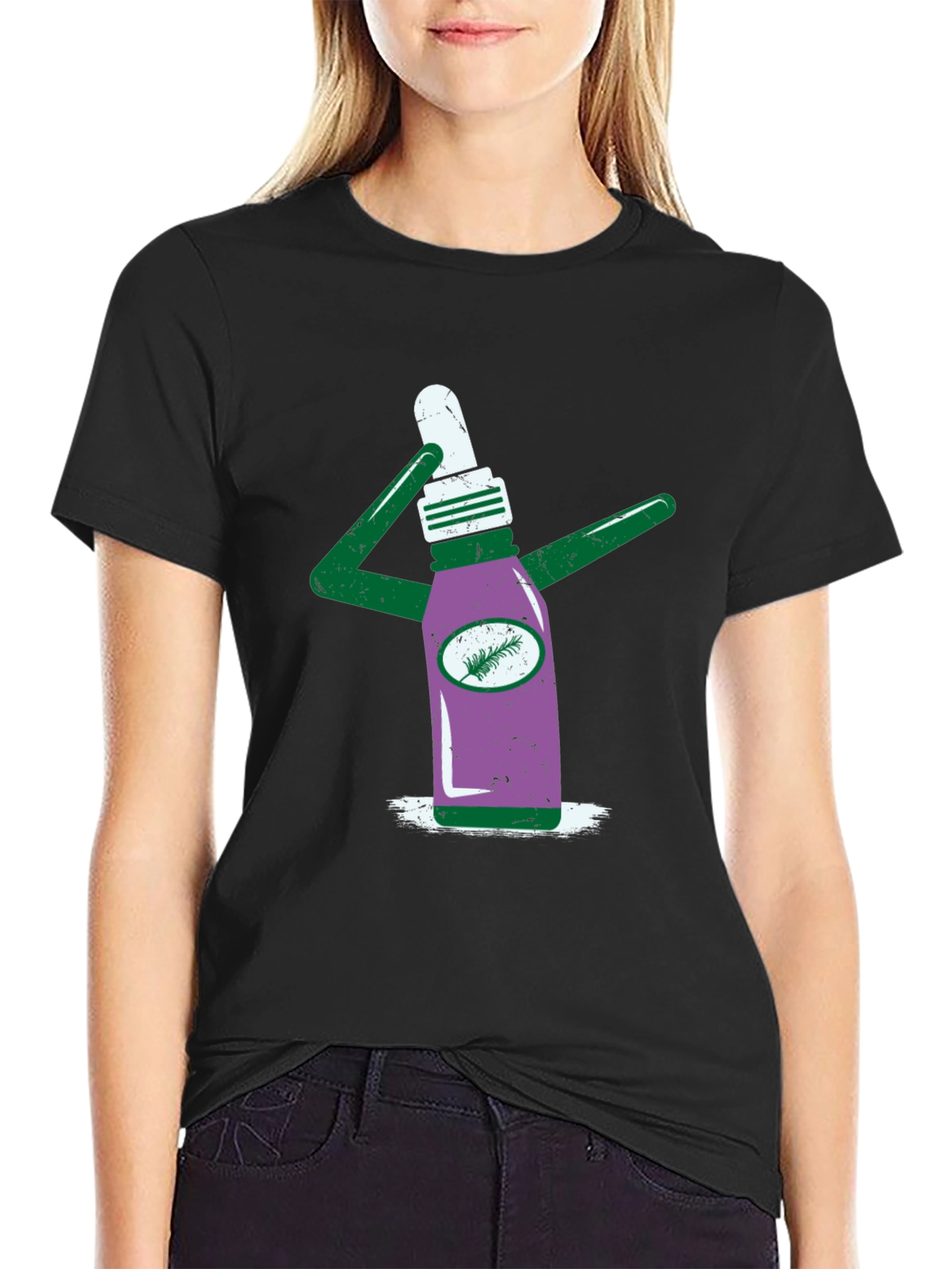 Novelty Graphic T-Shirt - Quirky Bottle Design