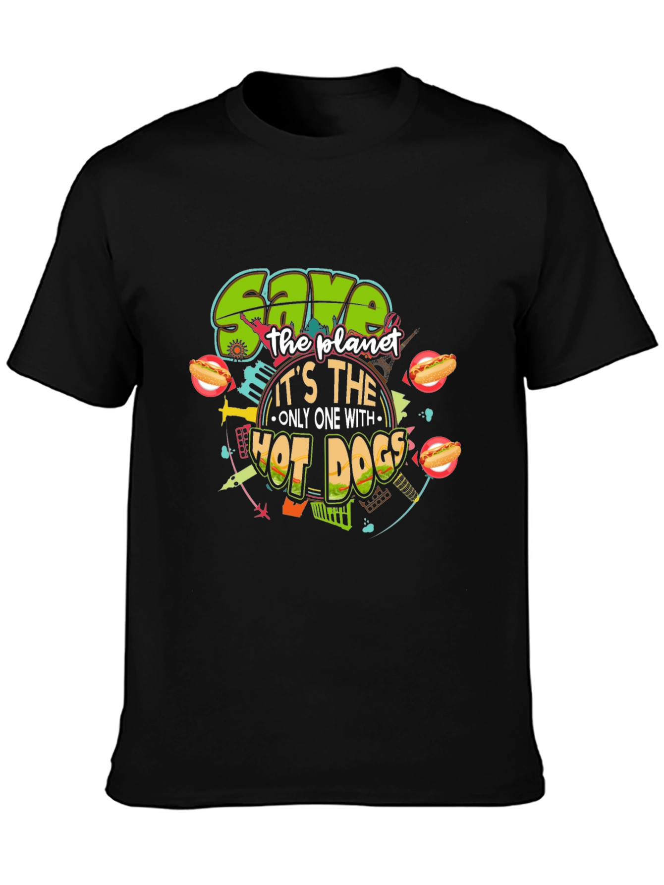 Save the Planet with Hot Dogs T-Shirt