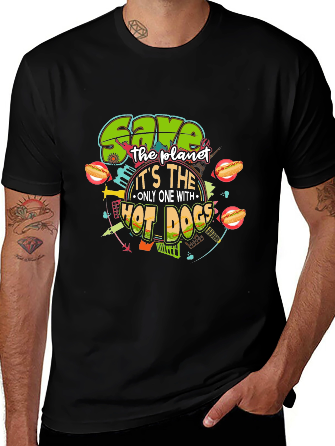 Save the Planet with Hot Dogs T-Shirt