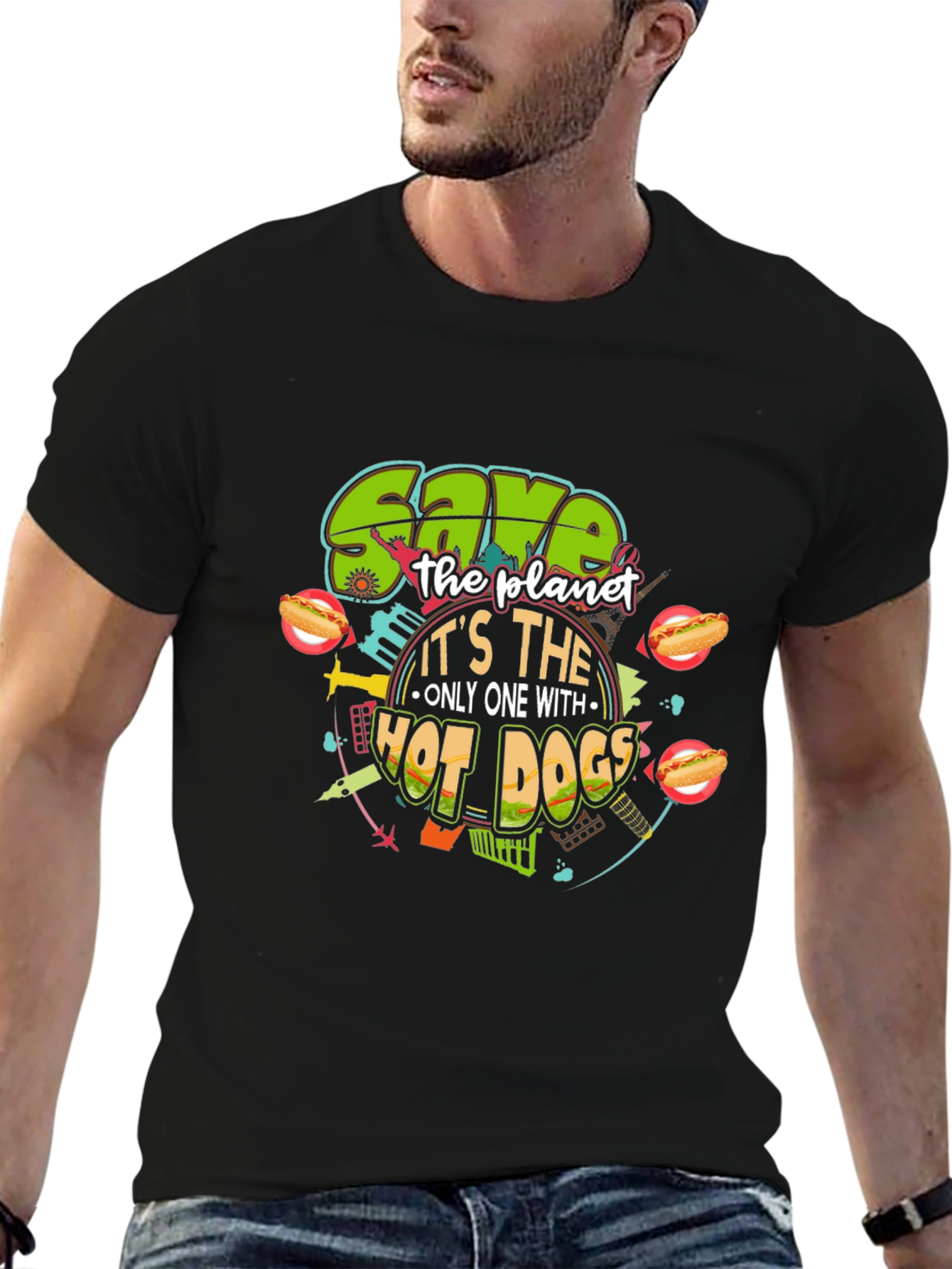 Save the Planet with Hot Dogs T-Shirt