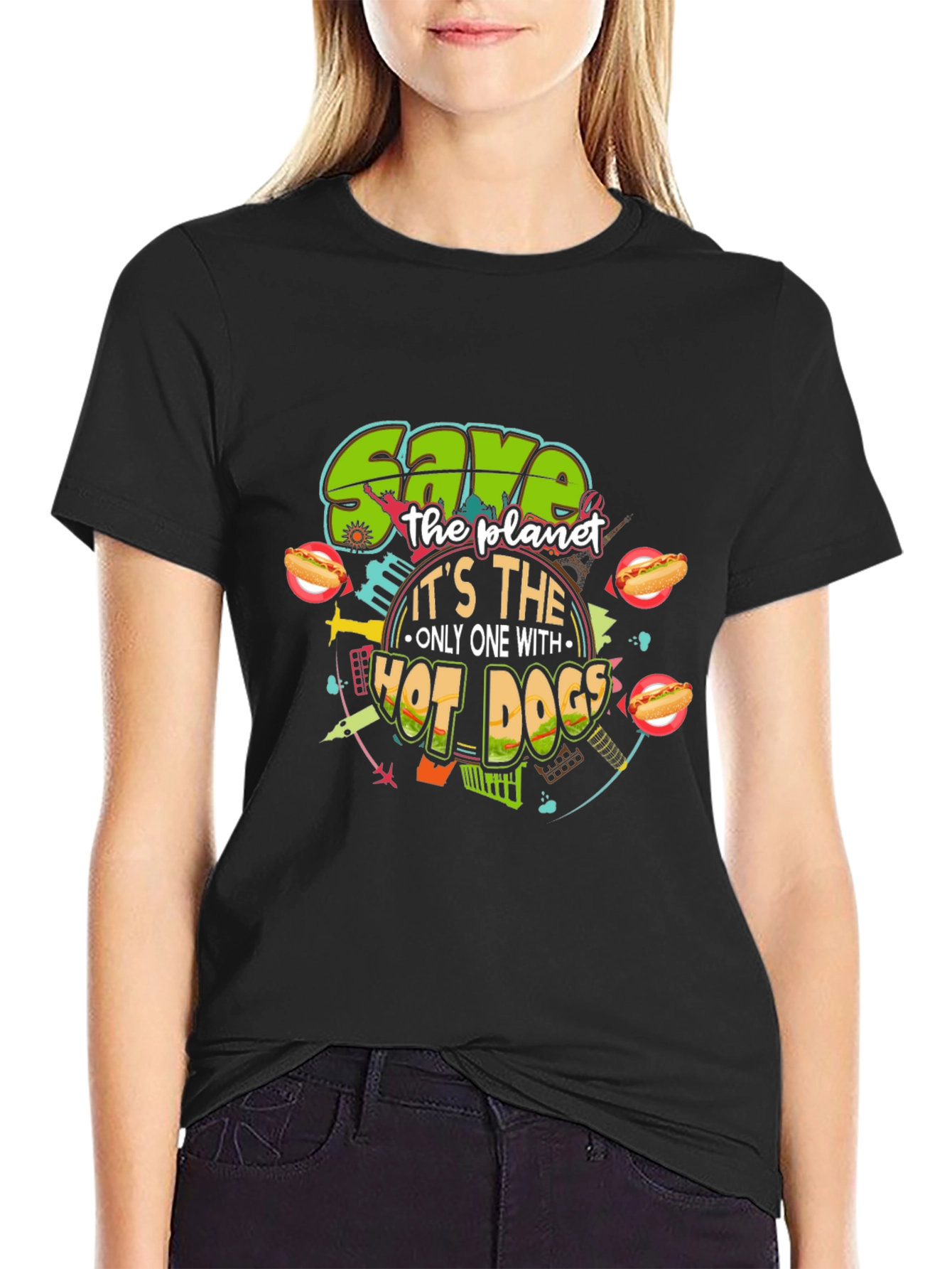 Save the Planet with Hot Dogs T-Shirt