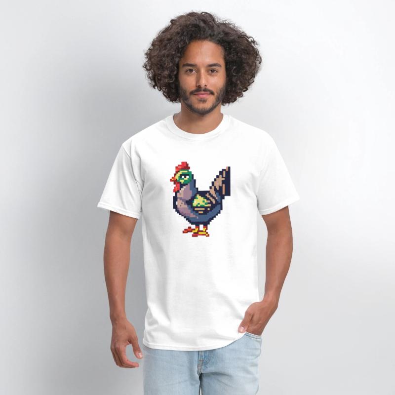 Retro Cute Chicken Video Game Style
