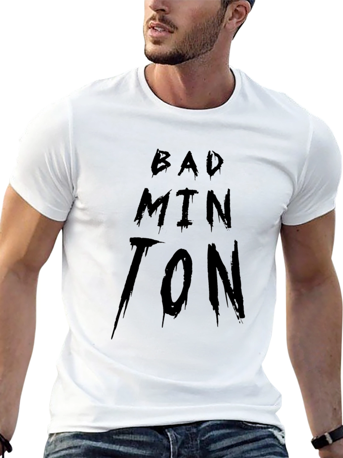 Badminton Graphic Tee - Black Sport T-Shirt