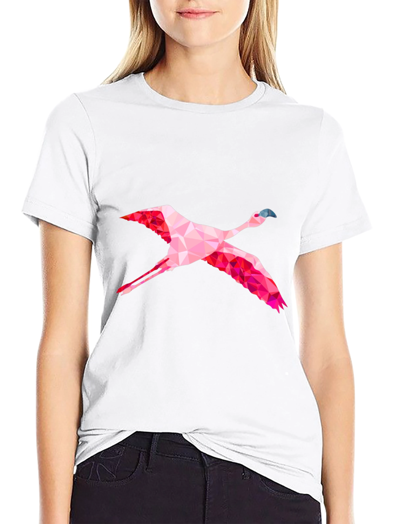 Geometric Flamingo Graphic Tee - Mens Black T-Shirt