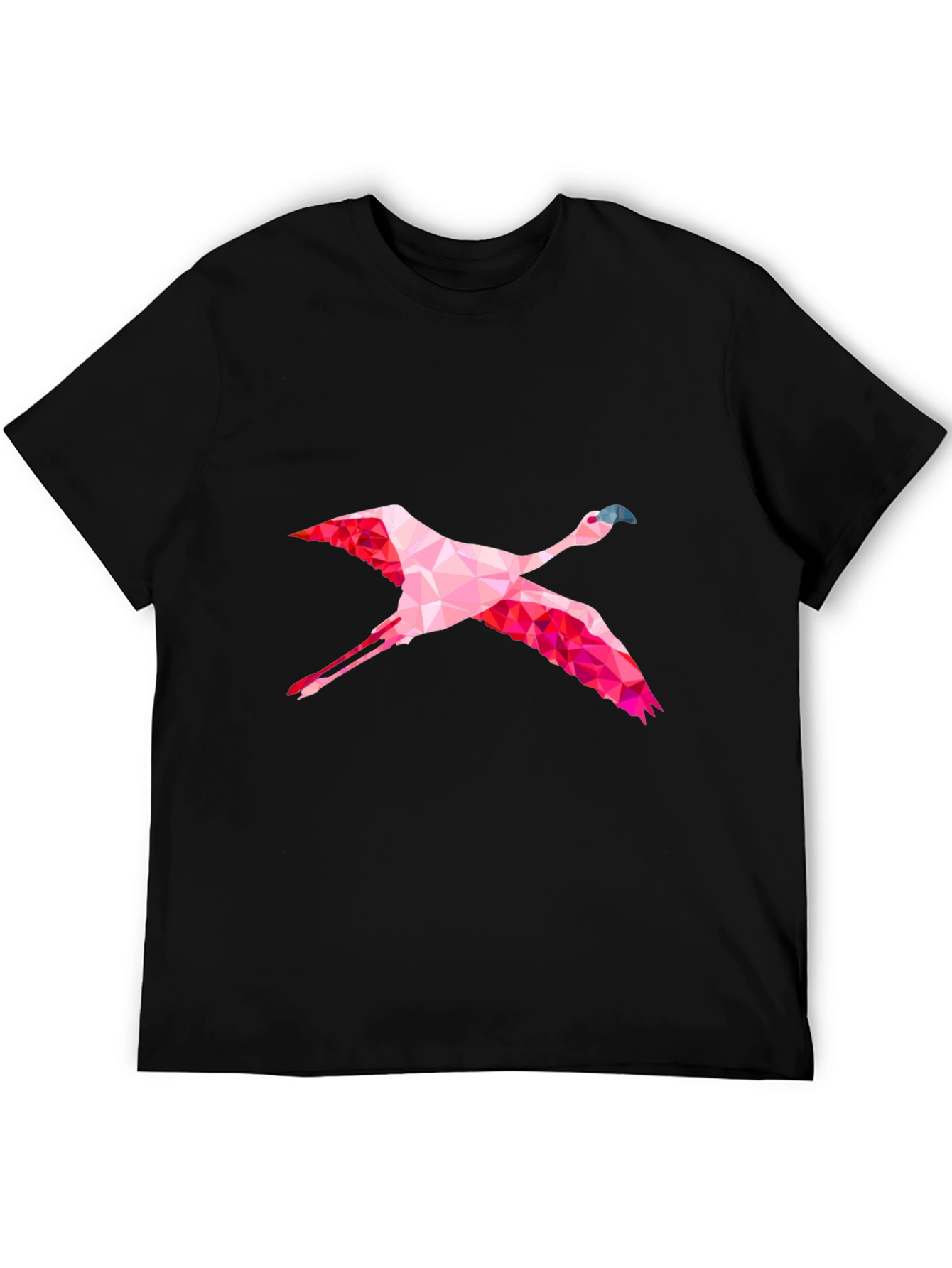 Geometric Flamingo Graphic Tee - Mens Black T-Shirt